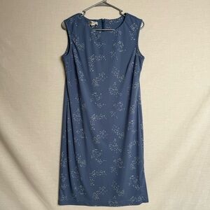 Tyler Böe Blue Floral Sleeveless Sheath Dress Women’s Size 8